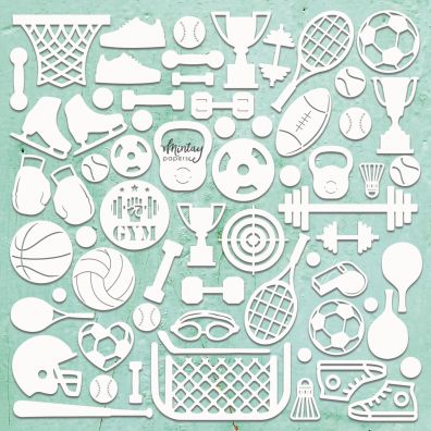 Mintay Papers - Chippies - Sport - 12x12 Chipboard