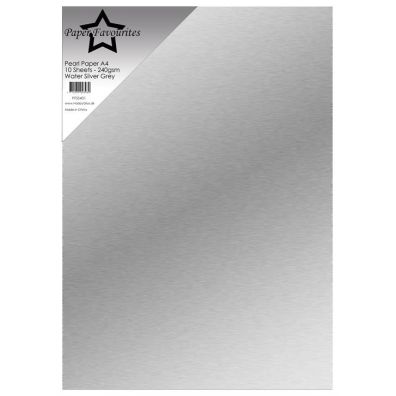 Paper Favourites - Pearl Paper A4 - 240 gsm - Water Silver Grey