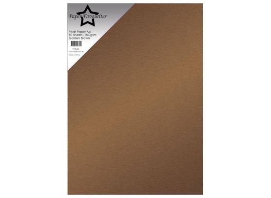 Paper Favourites - Pearl Paper A4 - 240 gsm - Golden Brown