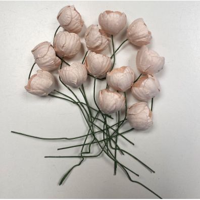 Pink mist Mulberry Paper Buttercups 25 mm - 14 blomster i posen