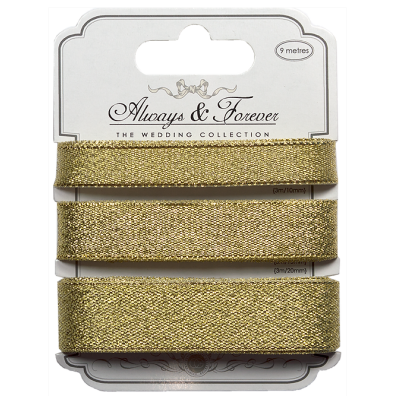 Craft Consortium - Metallic Gold Ribbon - 9m.