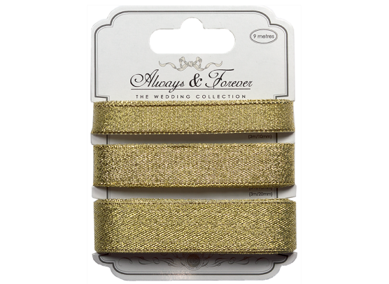 Craft Consortium - Metallic Gold Ribbon - 9m.