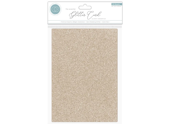 Craft Consortium - The Essential Glitter Card - Champagne A4 10 stk.