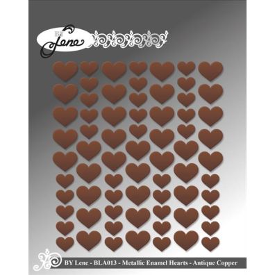 By Lene - Metallic Enamel Hearts - Copper - 70pcs