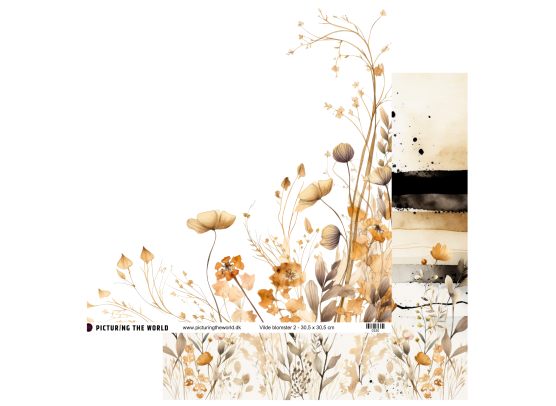 PTW Design Gyldne Forårstoner - Vilde Blomster 2 12x12 mønsterpapir