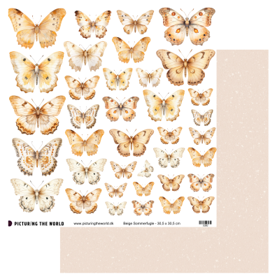 PTW Design Klippeark Gyldne Forårstoner - Beige Sommerfugle