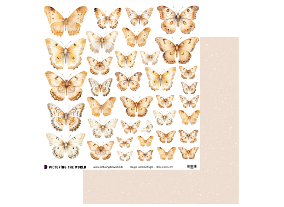 PTW Design Klippeark Gyldne Forårstoner - Beige Sommerfugle
