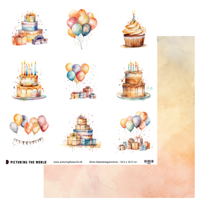Add on April - EKSTRA PTW Design Klippeark - Store fødselsdagsmotiver - sælges kun til kitklubmedlemmer