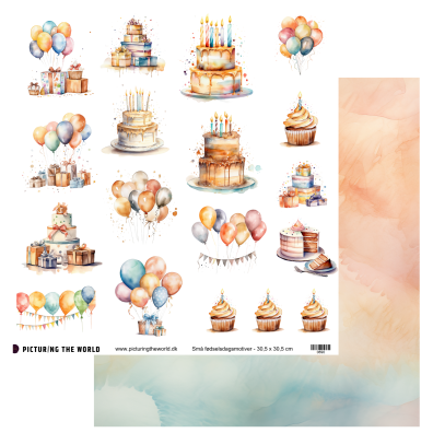 Add on April - EKSTRA PTW Design Klippeark - Små fødselsdagsmotiver - sælges kun til kitklubmedlemmer