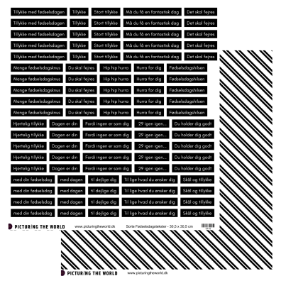 Add on April - PTW Design Klippeark - Sorte fødselsdagstekster - sælges kun til kitklubmedlemmer