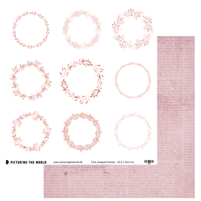 PTW Design Grafisk Elegance - Fine Rosegold Kranse - 12x12 Klippeark