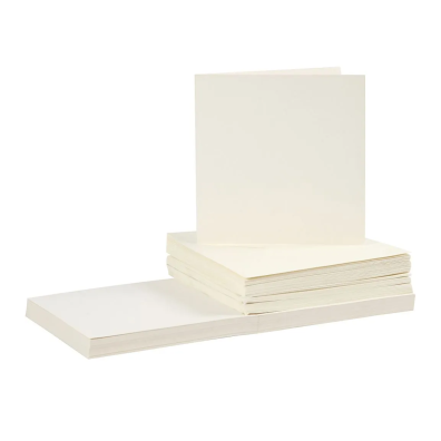 Kort & Kuverter A6 50 sæt - Hvid