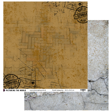 Add on Maj - EKSTRA PTW Design - Rustik Belægning 12x12 mønsterpapir- sælges kun til kitklubmedlemmer