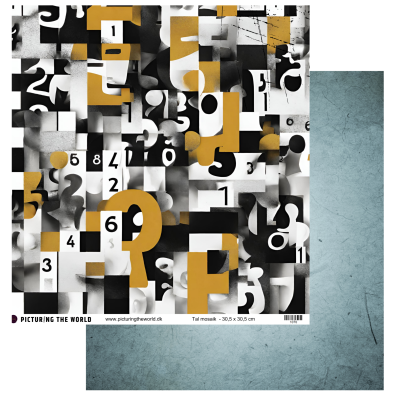 Add on Maj - EKSTRA PTW Design - Tal Mosaik 12x12 mønsterpapir- sælges kun til kitklubmedlemmer