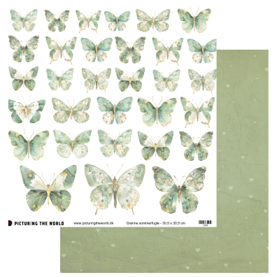 Add on Juni - EKSTRA PTW Design Klippeark - Grønne Sommerfugle