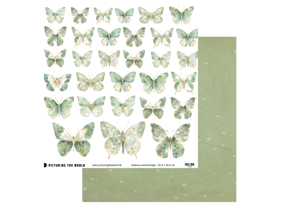 Add on Juni - EKSTRA PTW Design Klippeark - Grønne Sommerfugle