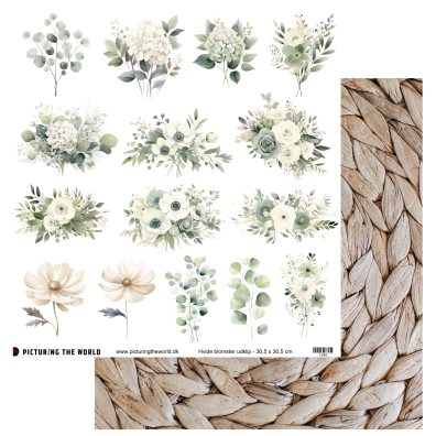 Add on Juni - EKSTRA PTW Design Klippeark - Hvide Blomster Udklip - sælges kun til kitklubmedlemmer