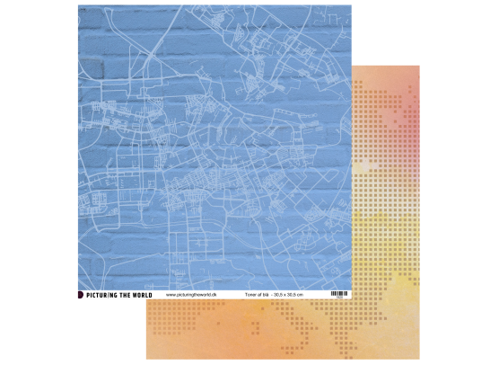 Add on August - EKSTRA PTW Design - Toner Af Blå 12x12 mønsterpapir- sælges kun til kitklubmedlemmer