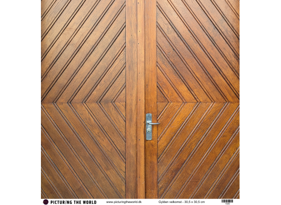 Add on August - EKSTRA PTW Design - Gylden Velkomst 12x12 mønsterpapir- sælges kun til kitklubmedlemmer