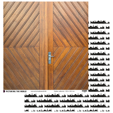 Add on August - EKSTRA PTW Design - Gylden Velkomst 12x12 mønsterpapir- sælges kun til kitklubmedlemmer