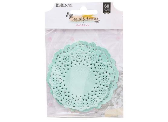 BoBunny - Beautiful Things - Teal Doilies - 60pc