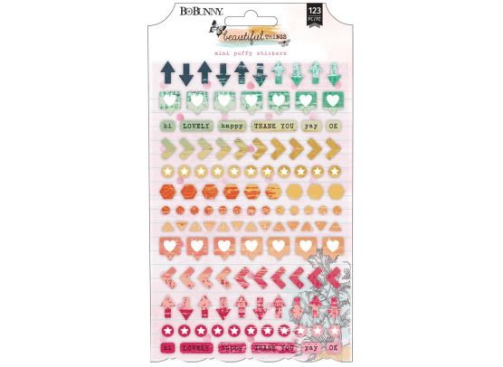 BoBunny - Beautiful Things - Mini Puffy Stickers - 123pc.