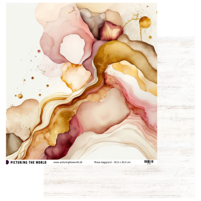 Add on December - EKSTRA PTW Design - Rosa Baggrund 12x12 mønsterpapir- sælges kun til kitklubmedlemmer