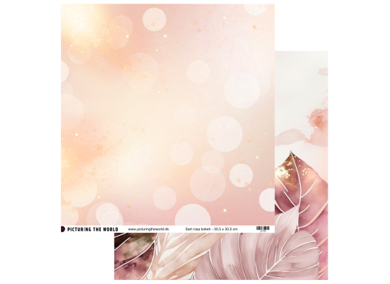 Add on December - EKSTRA PTW Design - Sart Rosa Bokeh 12x12 mønsterpapir- sælges kun til kitklubmedlemmer