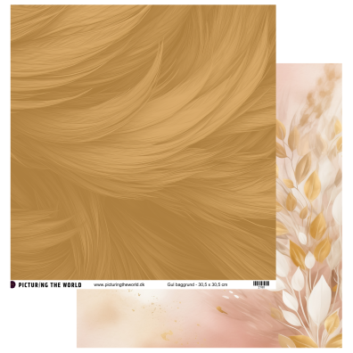 Add on December - EKSTRA PTW Design - Gul Baggrund 12x12 mønsterpapir- sælges kun til kitklubmedlemmer