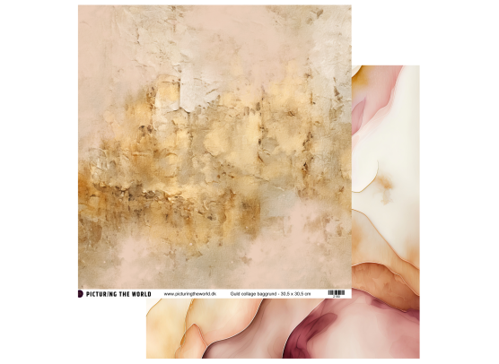 Add on December - EKSTRA PTW Design - Guld Collage Baggrund 12x12 mønsterpapir- sælges kun til kitklubmedlemmer