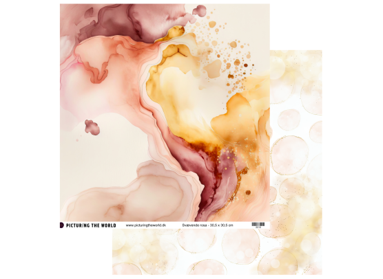 Add on December - EKSTRA PTW Design - Svævende Rosa 12x12 mønsterpapir- sælges kun til kitklubmedlemmer