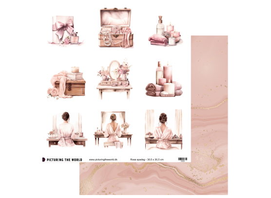 Add on December - PTW Design Klippeark - Rosa Spadag - sælges kun til kitklubmedlemmer