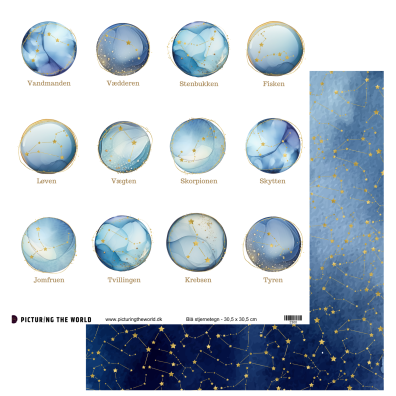 PTW Design Klippeark - Blå Stjernetegn - sælges kun til kitklubmedlemmer