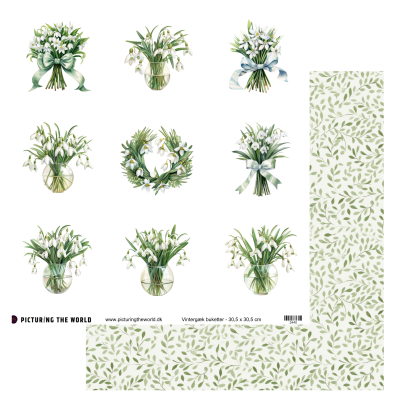 Add on Januar - PTW Design Klippeark - Vintergæk Buketter - sælges kun til kitklubmedlemmer