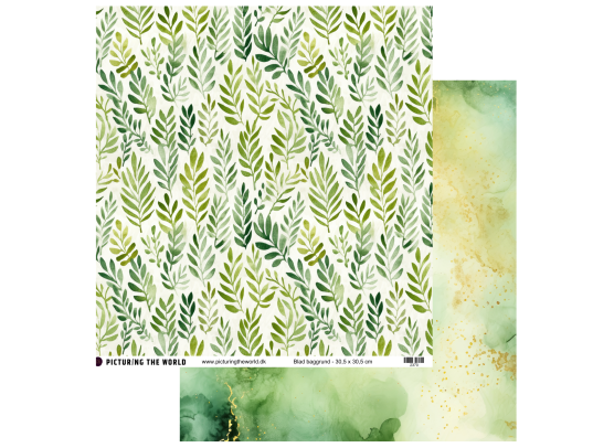 Add on Januar - EKSTRA PTW Design - Blad Baggrund 12x12 mønsterpapir- sælges kun til kitklubmedlemmer