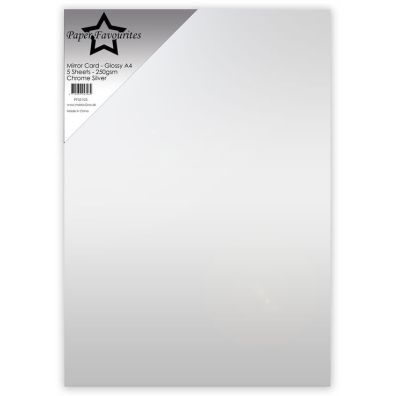 Paper Favourites - Mirror Card - Glossy A4 - Chrome Silver