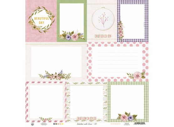 Stitched With Love 05 - 12x12 mønsterpapir by Piatek13