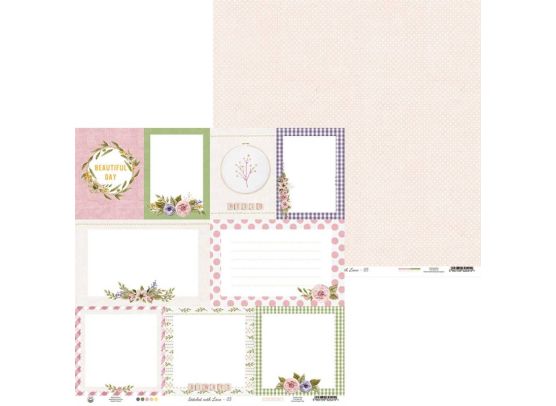 Stitched With Love 05 - 12x12 mønsterpapir by Piatek13