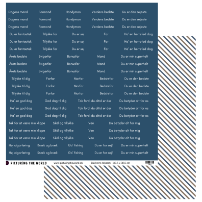 Add on Februar - PTW Design Klippeark - Sorte Herre tekster - sælges kun til kitklubmedlemmer