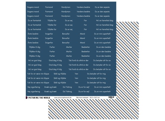 Add on Februar - PTW Design Klippeark - Sorte Herre tekster - sælges kun til kitklubmedlemmer