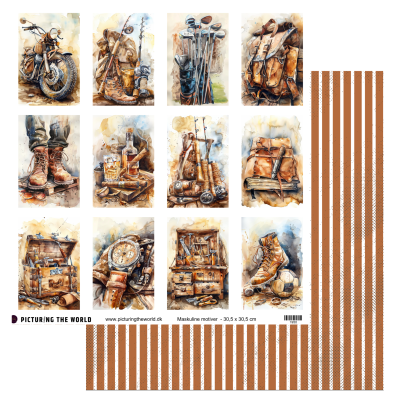 Add on Februar - PTW Design Klippeark - Maskuline motiver - sælges kun til kitklubmedlemmer