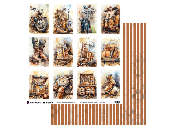 Add on Februar - PTW Design Klippeark - Maskuline motiver - sælges kun til kitklubmedlemmer