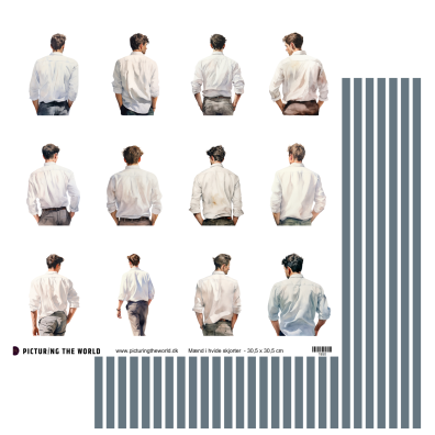 Add on Februar - PTW Design Klippeark - Mænd i hvide skjorter - sælges kun til kitklubmedlemmer