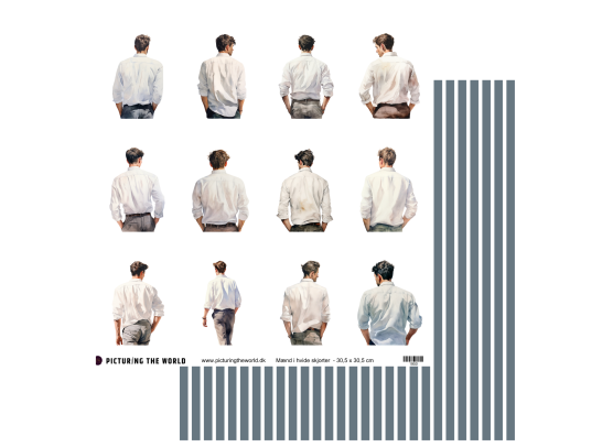 Add on Februar - PTW Design Klippeark - Mænd i hvide skjorter - sælges kun til kitklubmedlemmer