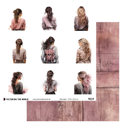 Add on Marts - EKSTRA PTW Design - Vilde Piger 12x12 klippeark - sælges kun til kitklubmedlemmer