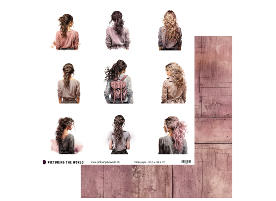 Add on Marts - EKSTRA PTW Design - Vilde Piger 12x12 klippeark - sælges kun til kitklubmedlemmer