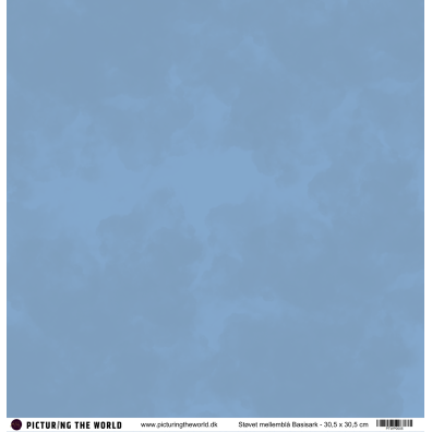 PTW Design - 12x12 Basisark - Støvet Mellemblå