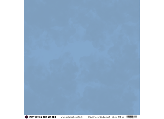 PTW Design - 12x12 Basisark - Støvet Mellemblå