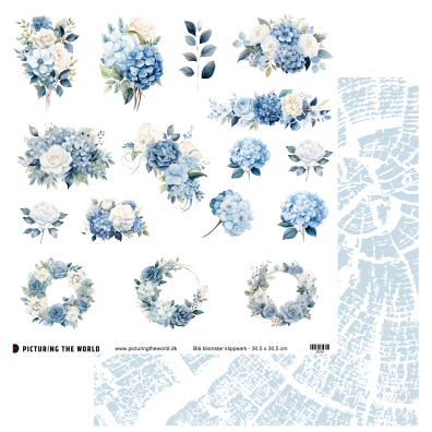 PTW Design Blå Blomsterdrømme - Klippeark - Blå Blomster