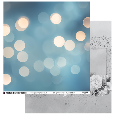 PTW Design Blå Blomsterdrømme - 12x12 Mønsterpapir - Blå-gylden Bokeh